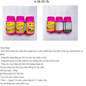 Phân bón đầu trâu 6-30-32 - Siêu ra hoa, sắc hoa rực rỡ