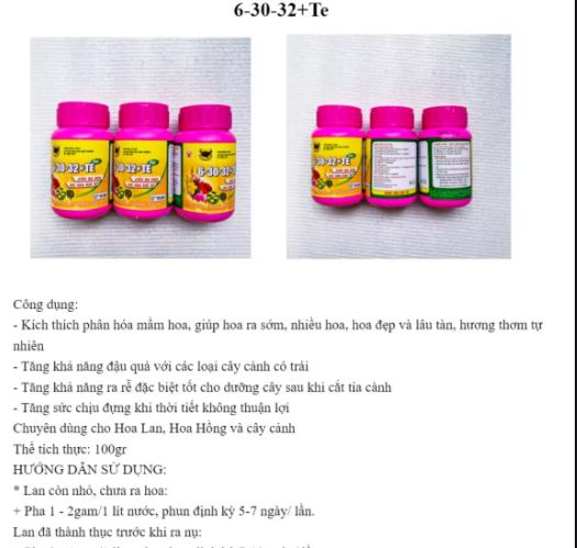 107f102f7584774cf6e77047fc521c37 Phân bón đầu trâu 6-30-32 - Siêu ra hoa, sắc hoa rực rỡ