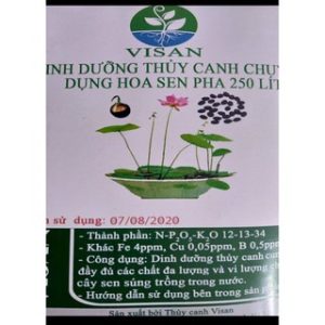 Gói dinh dưỡng chuyên dụng pha 250L dung dịch thuỷ canh trồng hoa sen súng mini