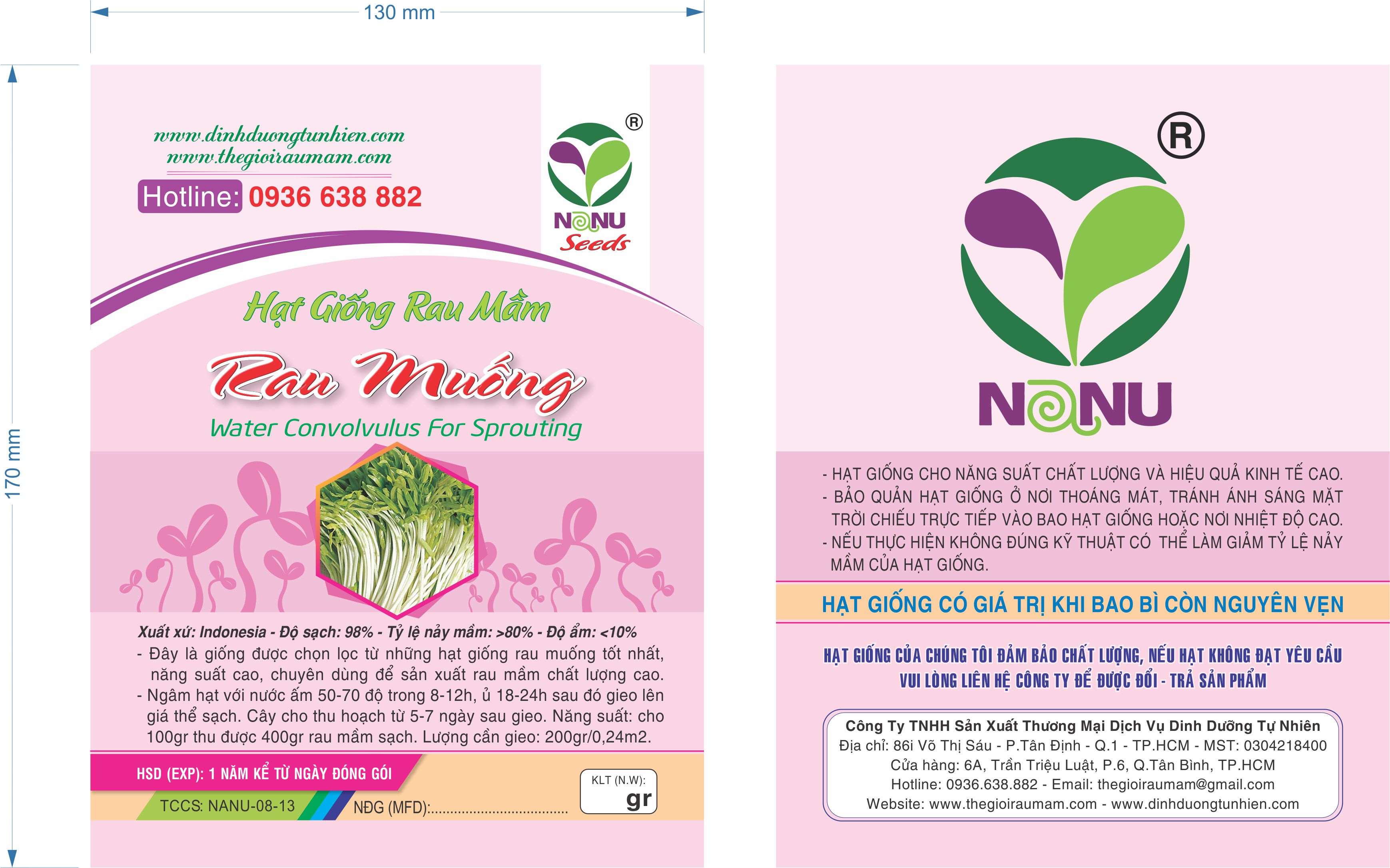 Gói 1Kg Hạt giống rau mầm rau muống Indonesia _ Thế Giới Rau Mầm