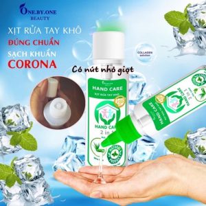 Gel xịt rửa tay khô ONE BY ONE 120ml chiết xuất bạc hà lô hội dưỡng da tay
