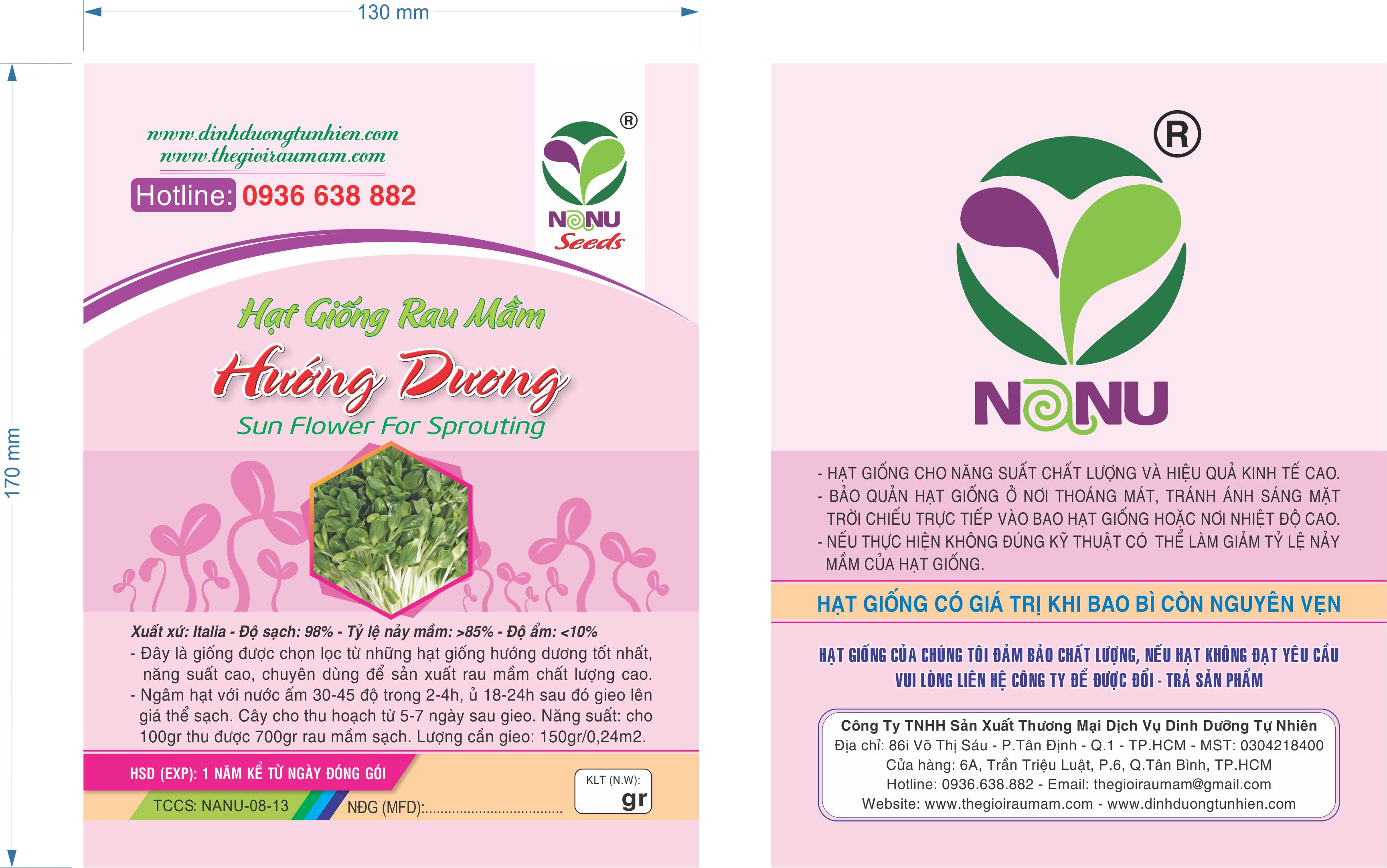 Gói 1Kg Hạt Giống Rau Mầm Hướng Dương_ Thế Giới Rau Mầm