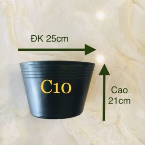 Combo 50 chậu nhựa đen  size C10 KT: 25x19.5x20cm mềm dẻo bền đẹp