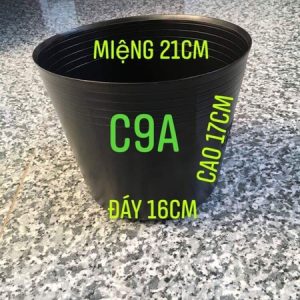 Combo 50 chậu nhựa đen size C9A KT: 21x16x17cm mềm dẻo bền đẹp