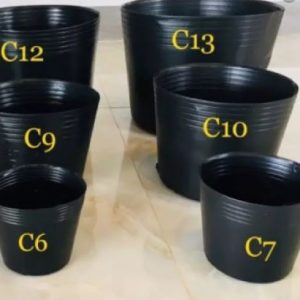[Combo 10 cái] chậu nhựa đen C6 mềm dẻo trồng cây nhỏ, ươm cây con KT: 15x10.5x12cm