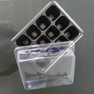 Khay chuyên dùng ươm hạt giống, cây giống 12 lỗ có nắp đậy giữ ẩm và lỗ thoát nước tiện dụng - Black