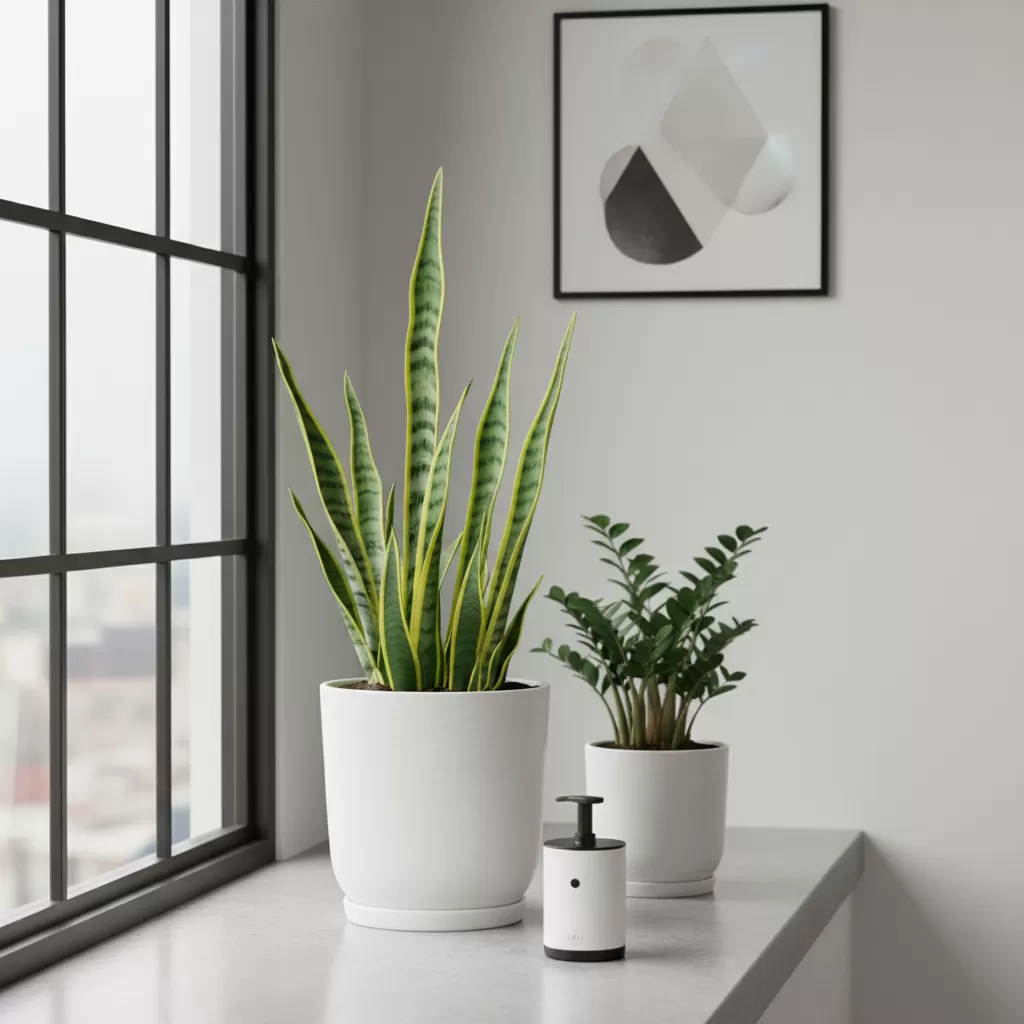 gemini_image_1772199566 Không gian sống xanh mát dành cho người bận rộn với các loại cây dễ chăm sóc