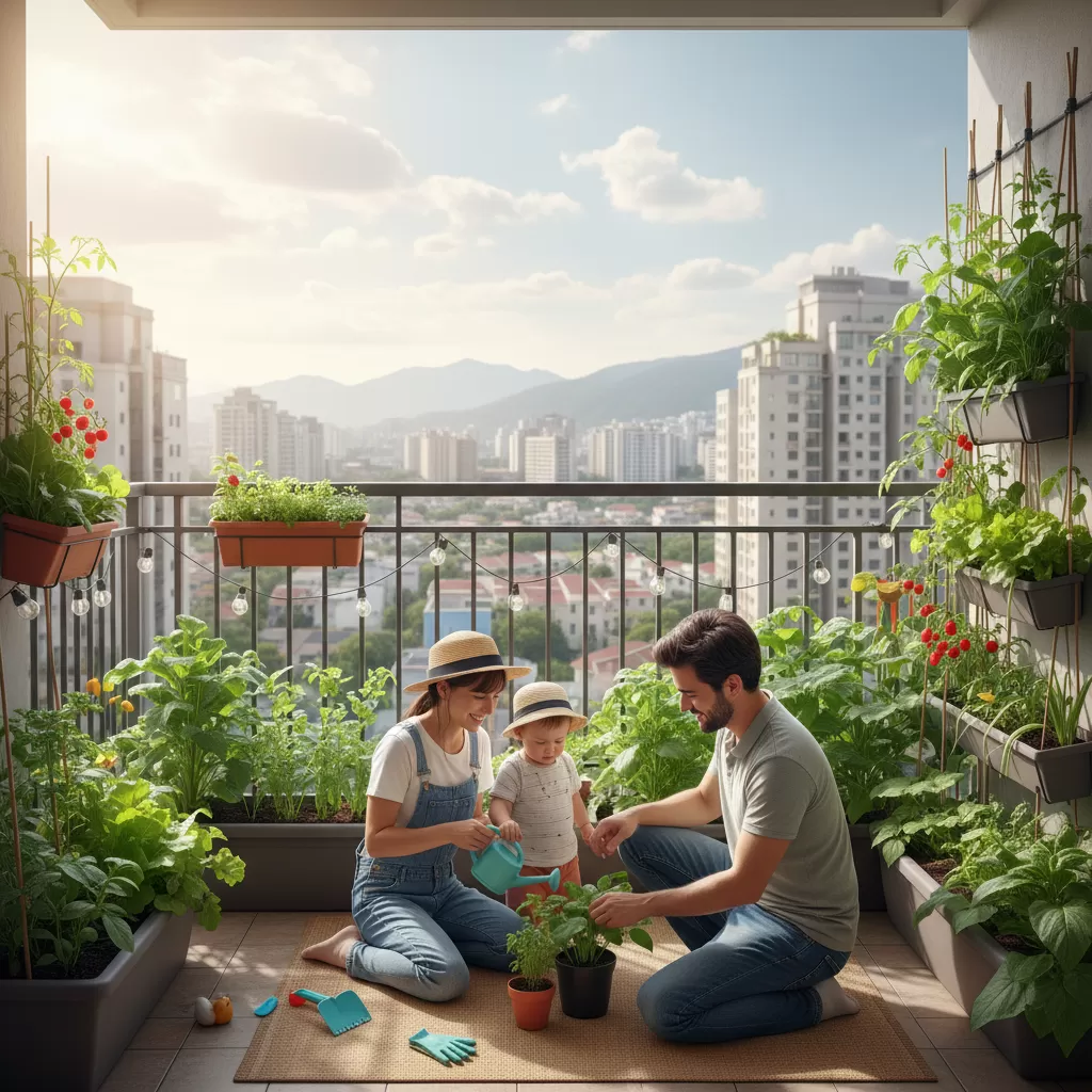 Mô hình trồng rau sạch tại nhà mang lại không gian xanh mát và an toàn cho gia đình có trẻ nhỏ