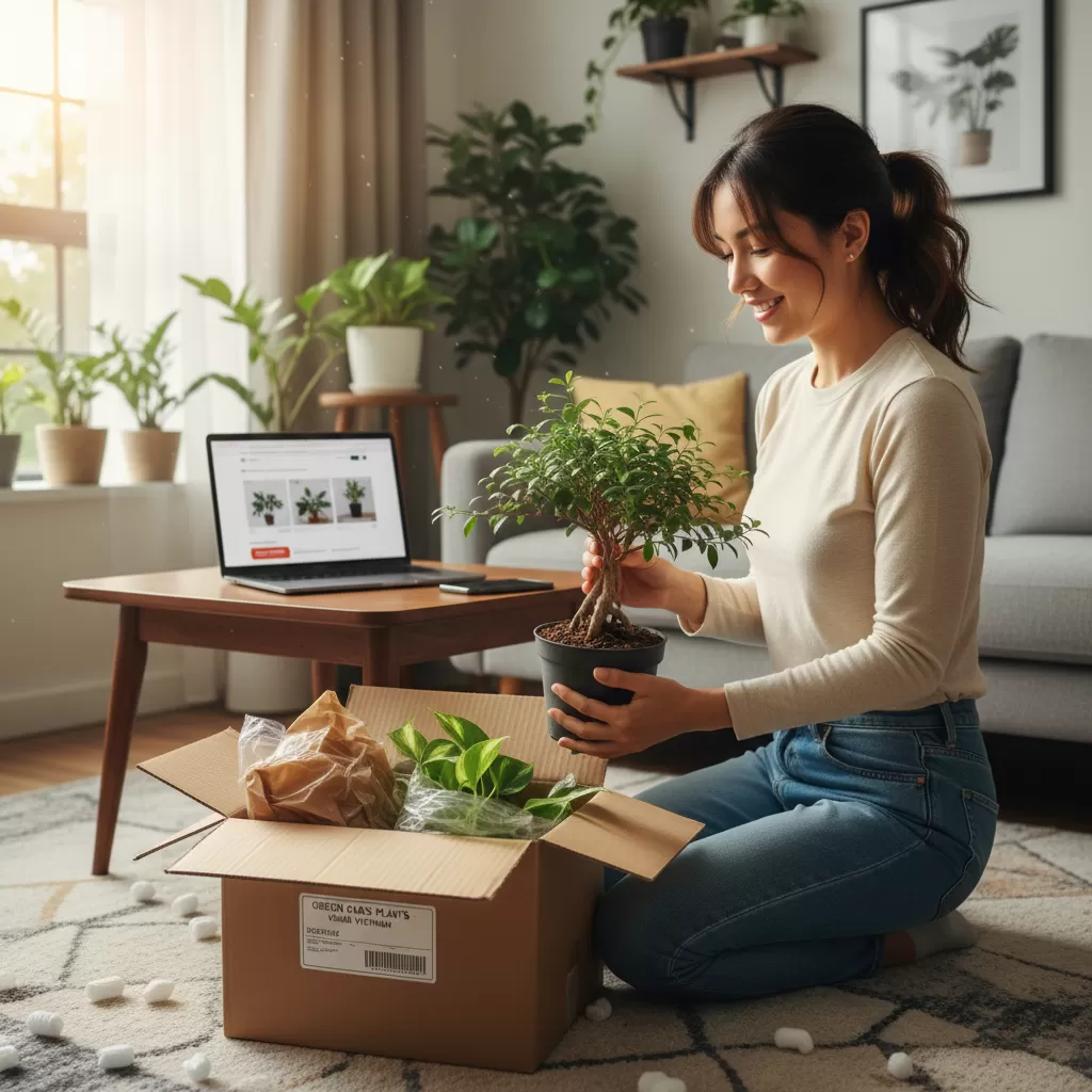 gemini_image_1772206851 Mua cây online mang lại sự tiện lợi nhưng cần có kinh nghiệm để đảm bảo chất lượng cây khi đến tay