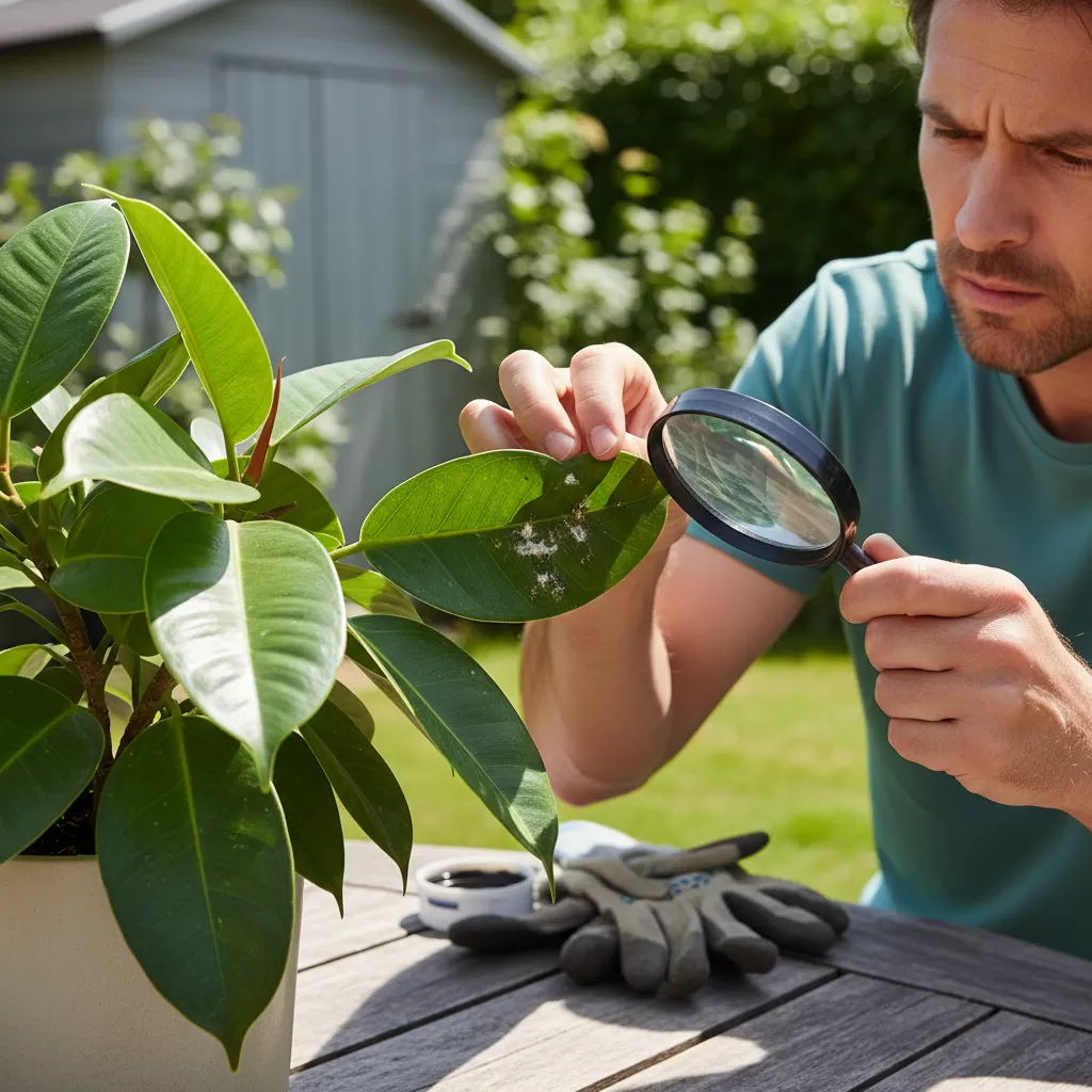 gemini_image_1772208888 Kiểm tra kỹ lưỡng tình trạng lá và thân cây để phát hiện sớm các vấn đề