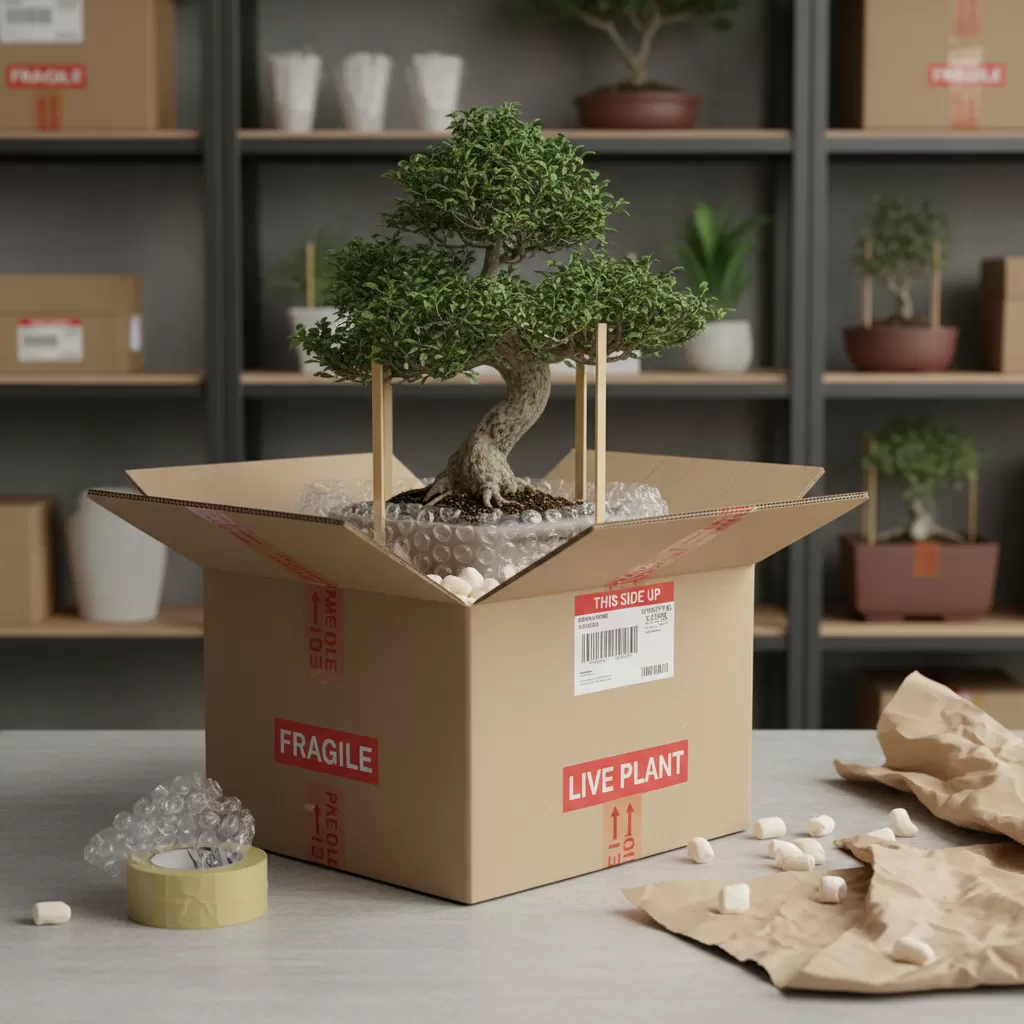 gemini_image_1772209387 Quy trình đóng gói chuyên nghiệp giúp bảo vệ cây an toàn trong suốt quá trình vận chuyển