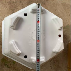 Chậu nhựa trồng cây lục giác LG580 kích thước 57x39x39 (dàixrộngxcao) màu trắng