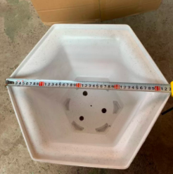 Chậu nhựa trồng cây lục giác LG380 kích thước 30x22x22 (dàixrộngxcao) màu trắng