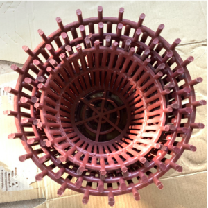 Chậu lan giả gỗ F23 kèm dây treo kẽm 7 tấc - 23x12cm (Đường kính x chiều cao)