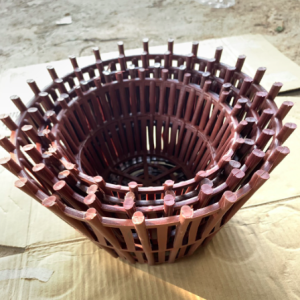 Chậu lan giả gỗ F20 kèm dây treo kẽm 7 tấc - 20 x 12cm (Đường kính miệng x chiều cao)