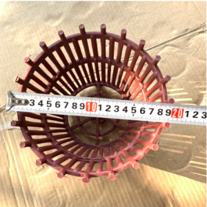 Chậu lan giả gỗ F23 kèm dây treo kẽm 7 tấc - 23x12cm (Đường kính x chiều cao)