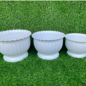Chậu khía bầu nhựa PP màu trắng - 230