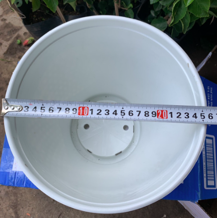 Chậu nhựa trồng cây màu trắng vân tổ ong sang trọng - Số 2