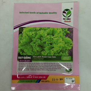 Gói 5g hạt giống xà lách xoăn thu hoạch 30 - 35 ngày sau gieo mật độ 20 x 20cm