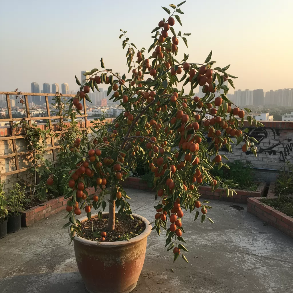 Cây táo tàu phát triển xanh tốt và cho năng suất cao khi được trồng trong chậu đúng kỹ thuật