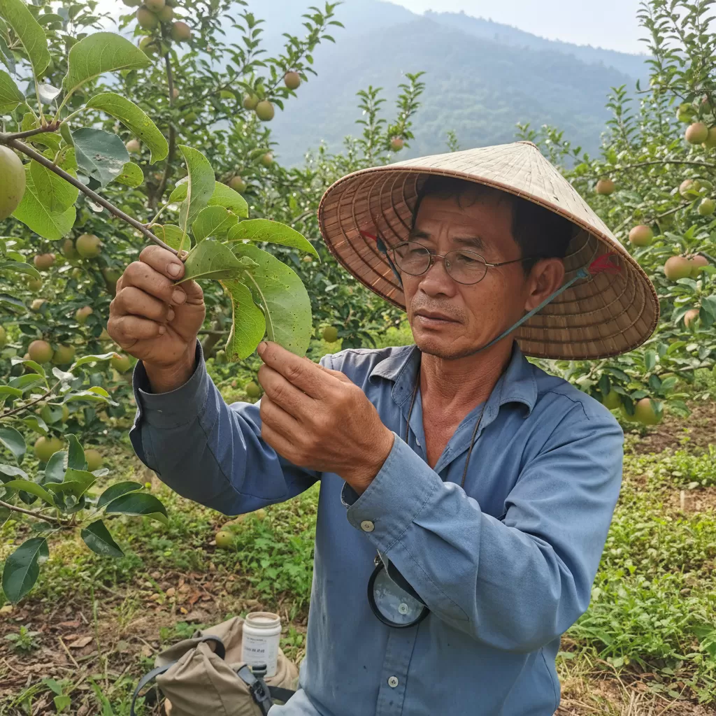 Kiểm tra vườn thường xuyên để phát hiện sớm các dấu hiệu sâu bệnh