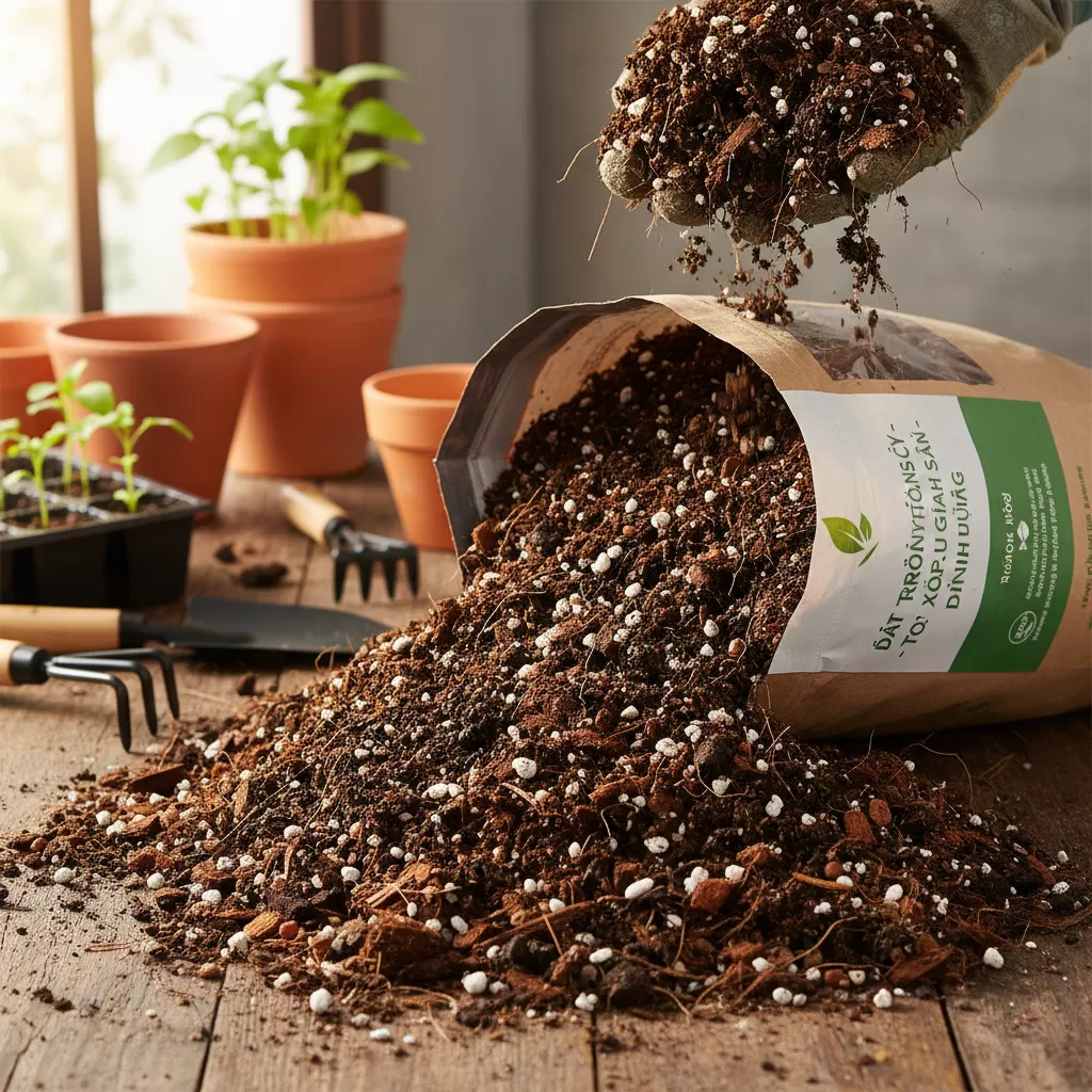 Giá thể tơi xốp và giàu hữu cơ là yếu tố then chốt giúp táo phát triển