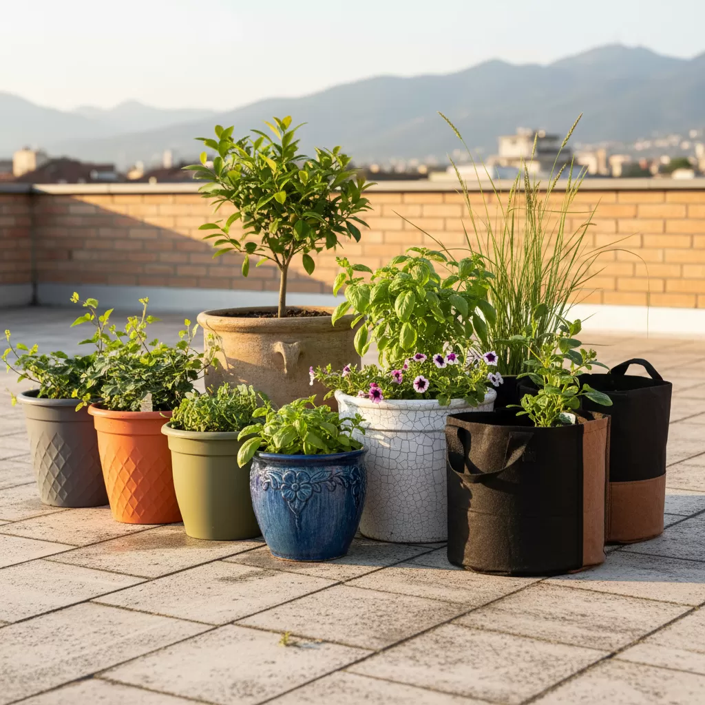 gemini_image_1772171476 Lựa chọn chất liệu chậu phù hợp giúp tối ưu hóa sự phát triển của bộ rễ và tính thẩm mỹ