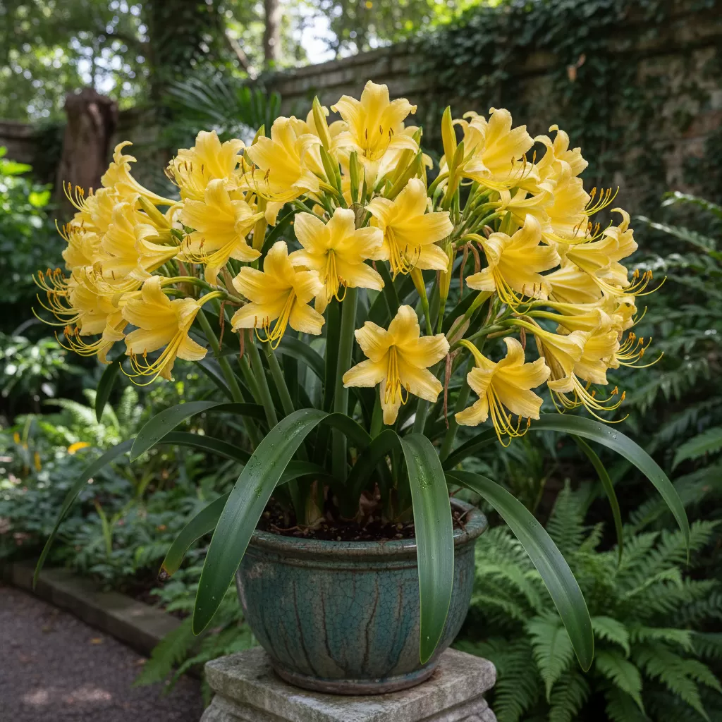 gemini_image_1772171829 Cây bạch trinh vàng mang vẻ đẹp quý phái và thanh thoát cho không gian sống