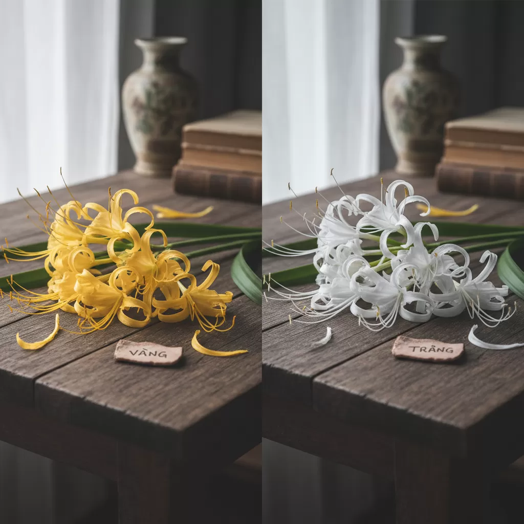 gemini_image_1772171830 Sự khác biệt rõ rệt về màu sắc giữa bạch trinh vàng và bạch trinh trắng