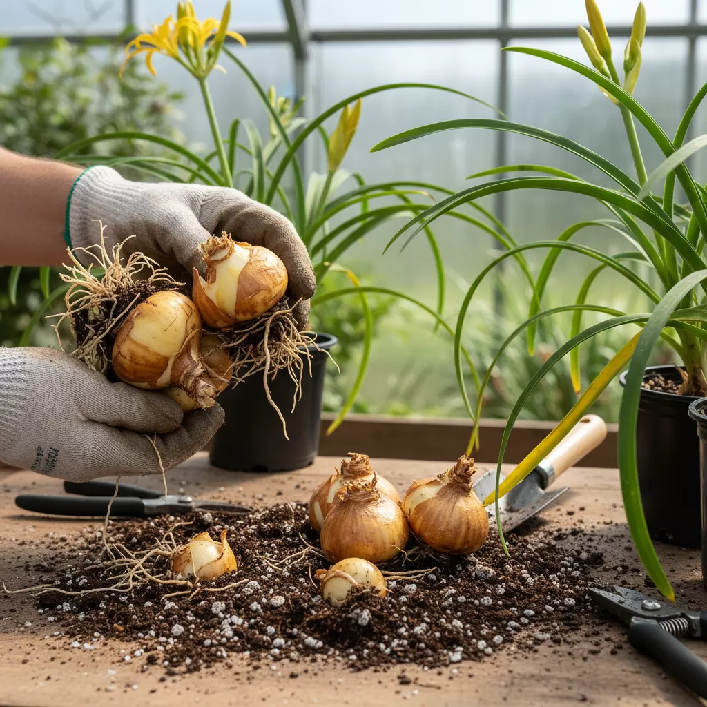 Phương pháp nhân giống bạch trinh vàng bằng cách tách củ con đơn giản