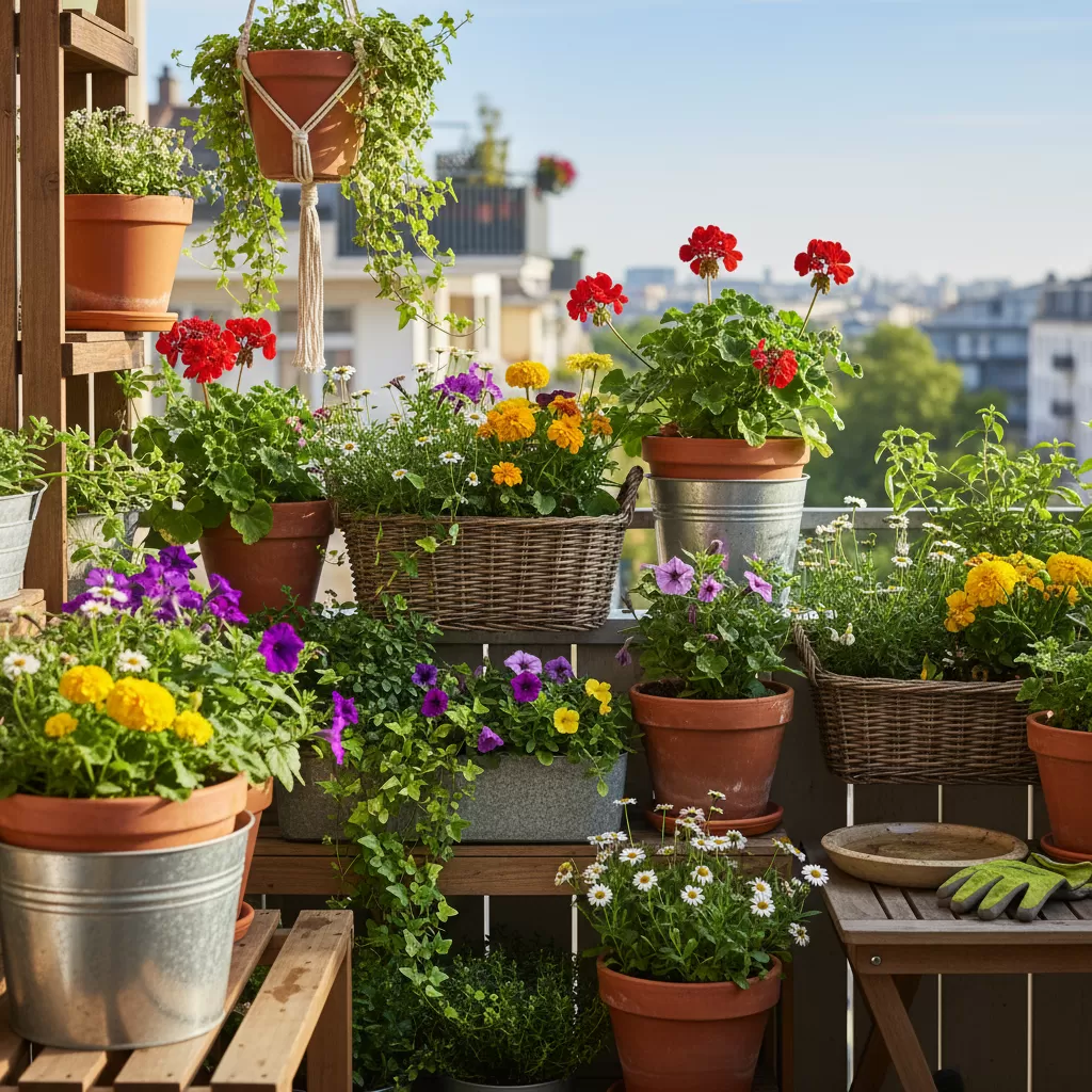 gemini_image_1772173375 Sự kết hợp đa dạng các loài hoa giúp tối ưu hóa không gian sống