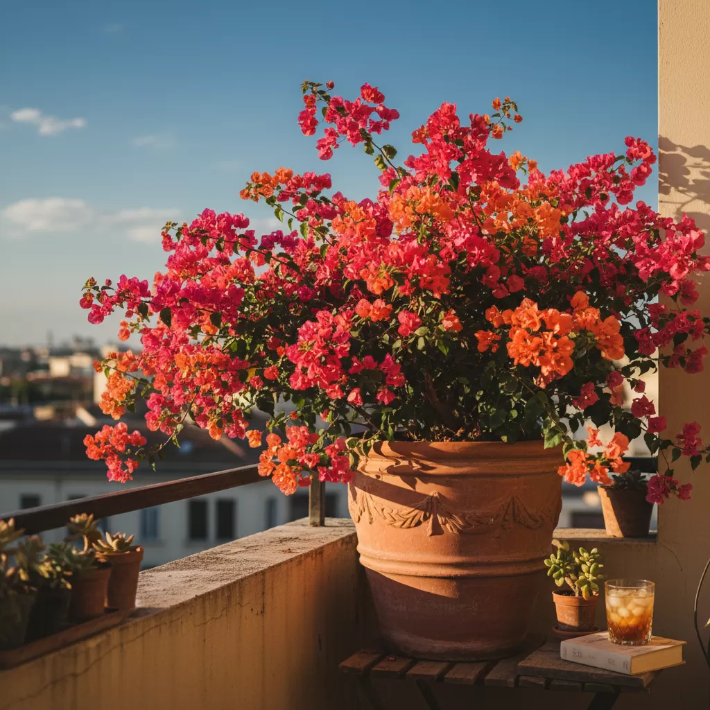 gemini_image_1772173615 Hoa giấy là lựa chọn hàng đầu cho các vị trí chịu nắng gắt tại đô thị