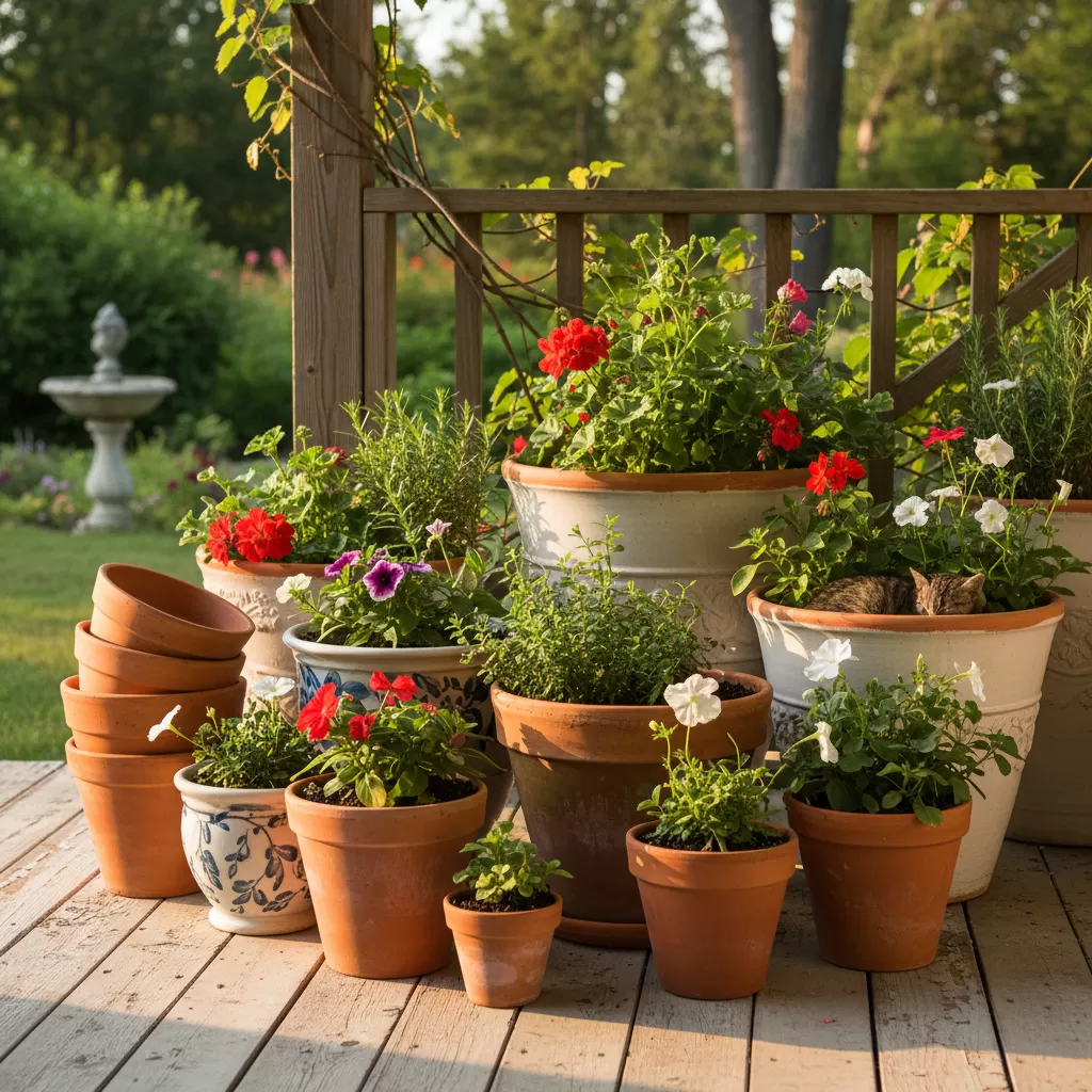 gemini_image_1772174980 Lựa chọn kích thước và chất liệu chậu phù hợp với kiến trúc ngôi nhà