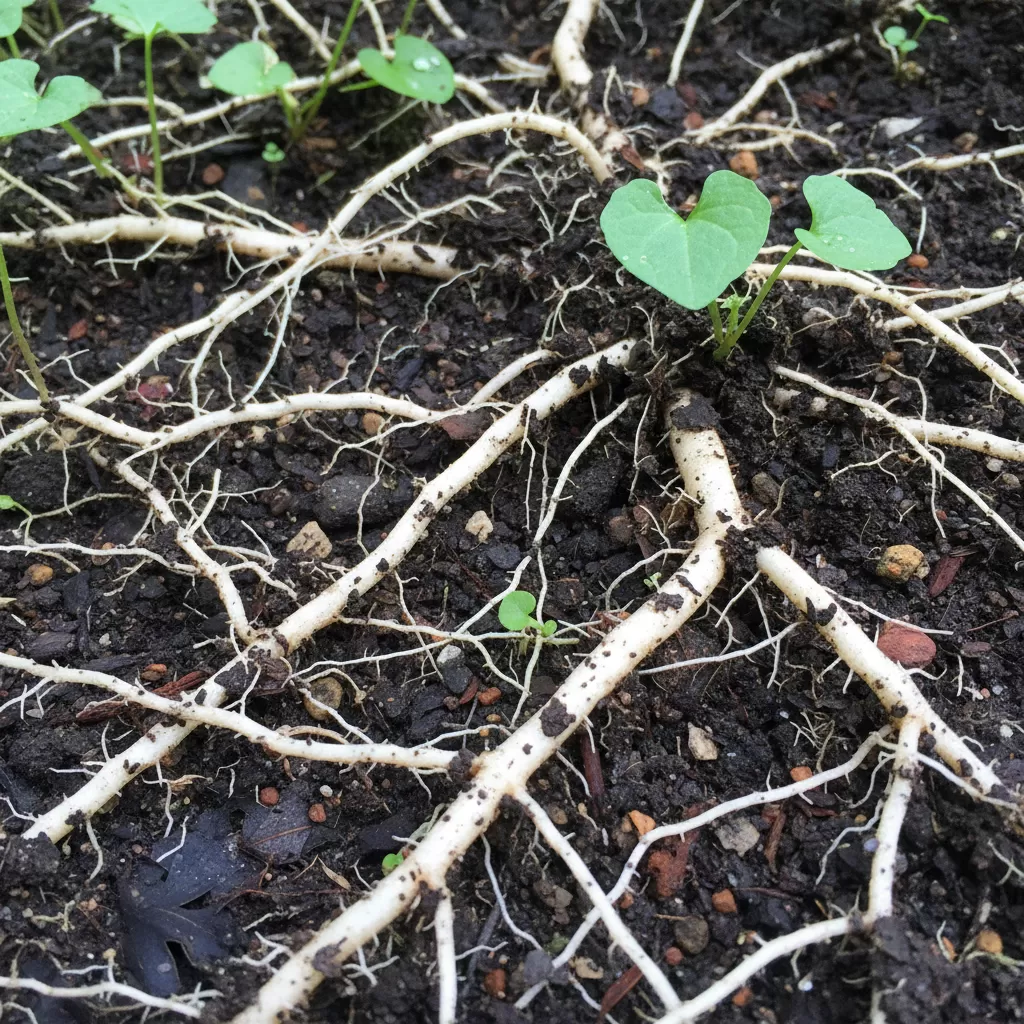 Bộ rễ khỏe mạnh giúp rau diếp cá sinh trưởng nhanh và bền bỉ