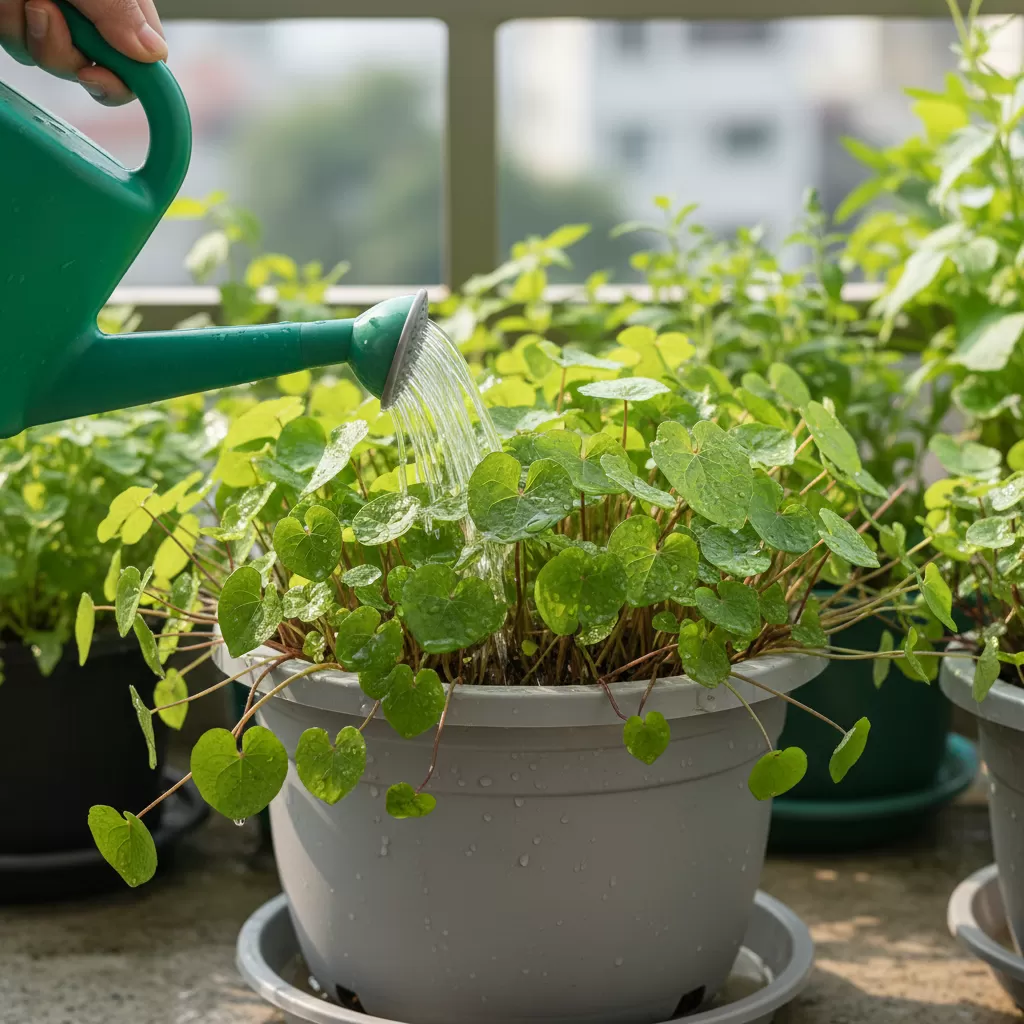 Chế độ tưới nước hợp lý là yếu tố then chốt giúp rau diếp cá nhanh cho thu hoạch