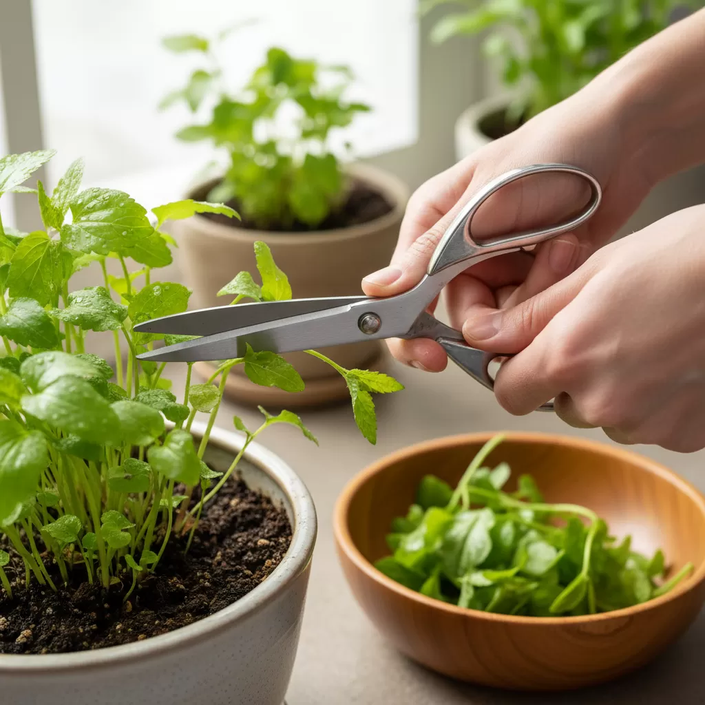 Kỹ thuật cắt tỉa đúng cách giúp kích thích rau diếp cá ra chồi mới nhanh chóng