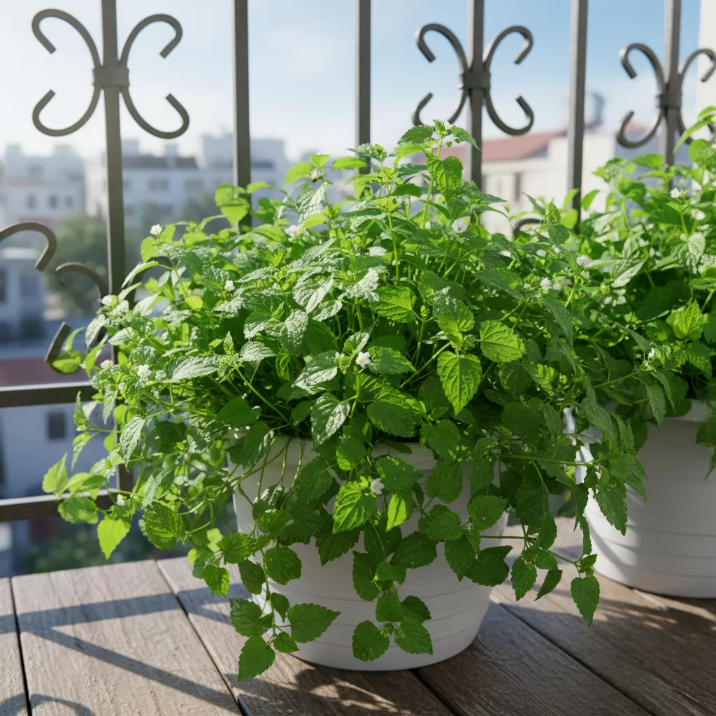 gemini_image_1772176663 Vườn rau diếp cá tươi tốt được trồng trong chậu tại nhà
