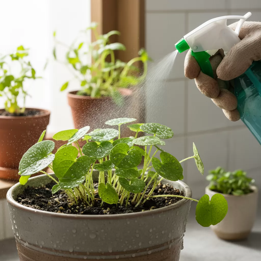gemini_image_1772176664 Duy trì độ ẩm thường xuyên là yếu tố then chốt giúp rau diếp cá phát triển xanh tốt