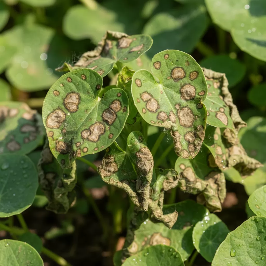 gemini_image_1772177302-1 Nấm bệnh tấn công mạch dẫn khiến rau diếp cá bị héo rũ nhanh chóng