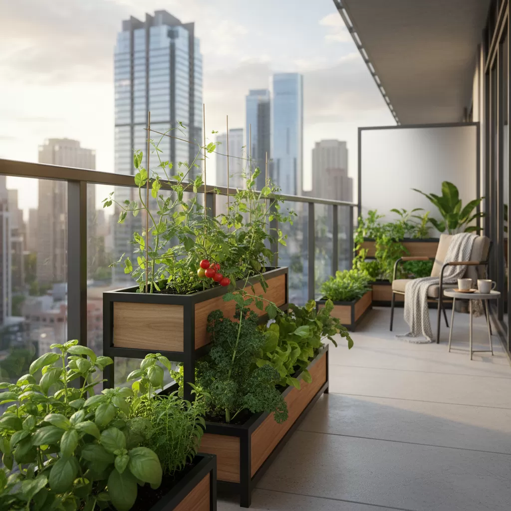 Mô hình vườn rau sạch tối ưu không gian cho căn hộ nhỏ