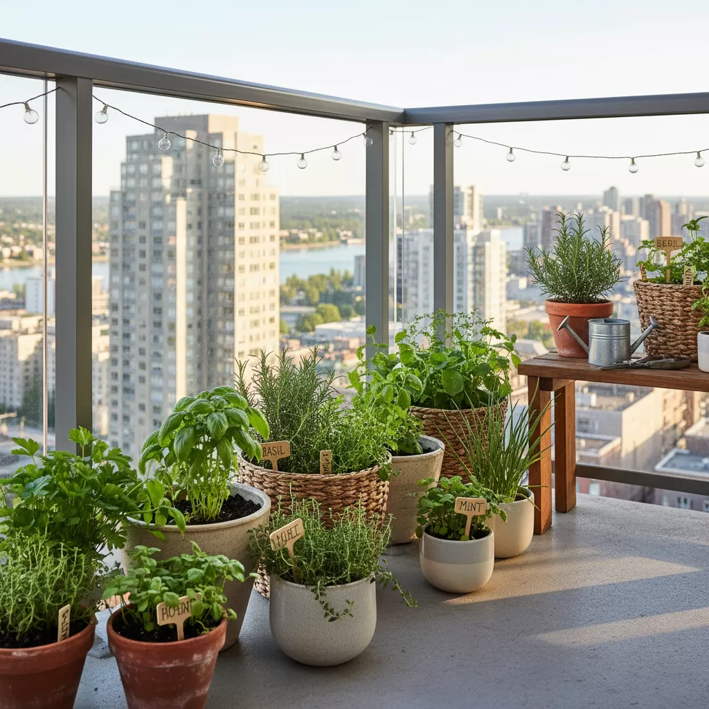 Mô hình vườn rau gia vị xanh mát tại ban công dành cho người bận rộn