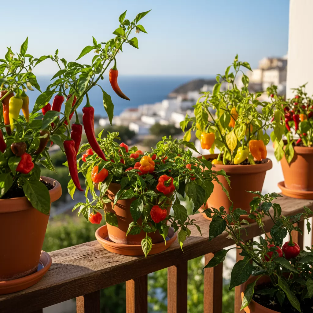 Mô hình trồng ớt siêu cay tại ban công giúp tối ưu diện tích và mang lại hiệu quả cao