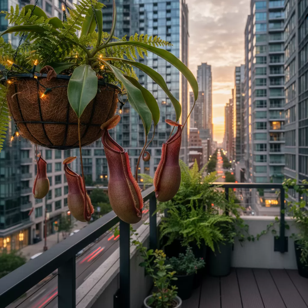 Cây nắp ấm bắt mồi là lựa chọn trang trí độc đáo cho không gian đô thị