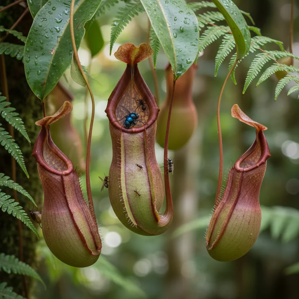 Cây nắp ấm trong môi trường tự nhiên với khả năng bẫy mồi độc đáo