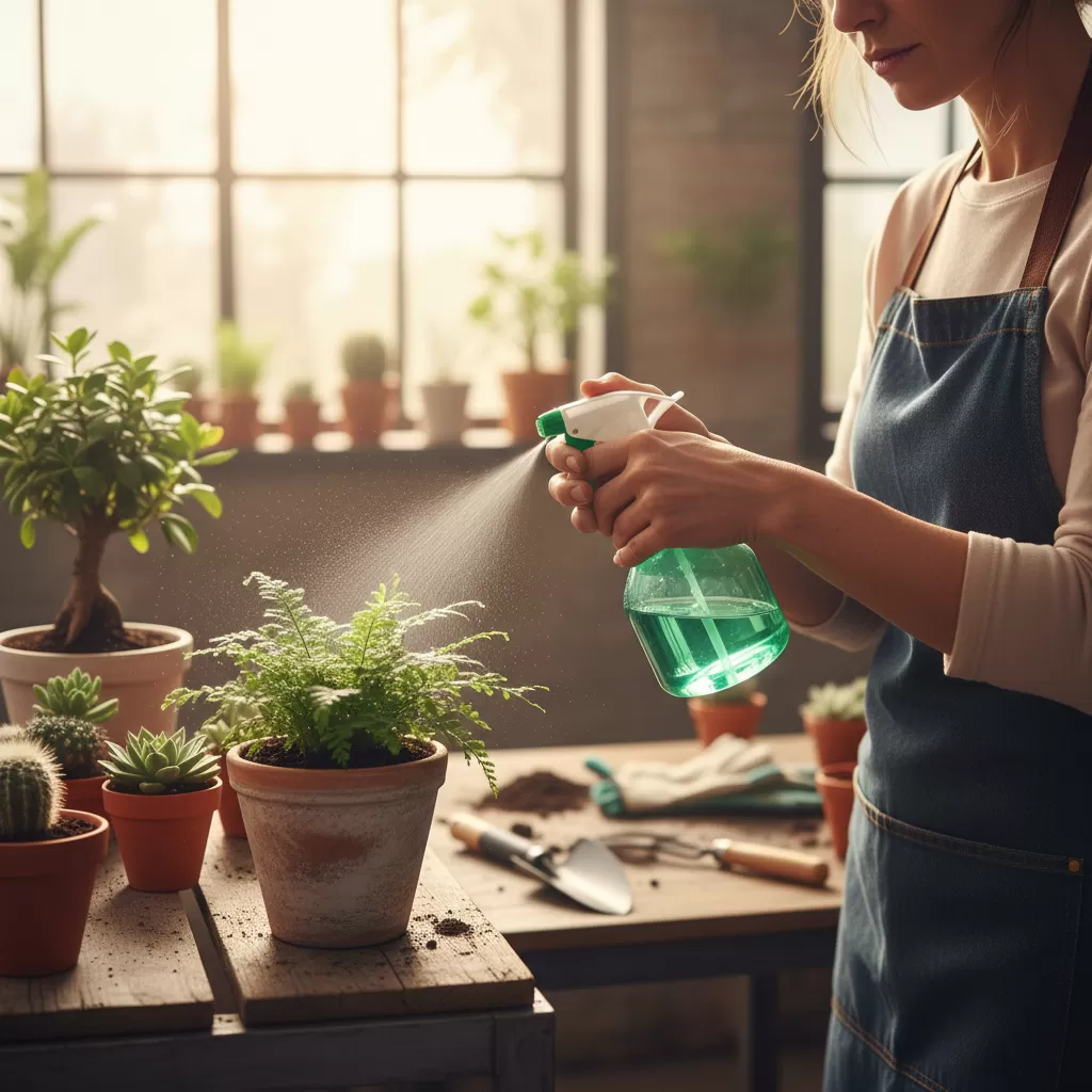 Tưới nước đúng cách là yếu tố quan trọng giúp cây cảnh phát triển khỏe mạnh