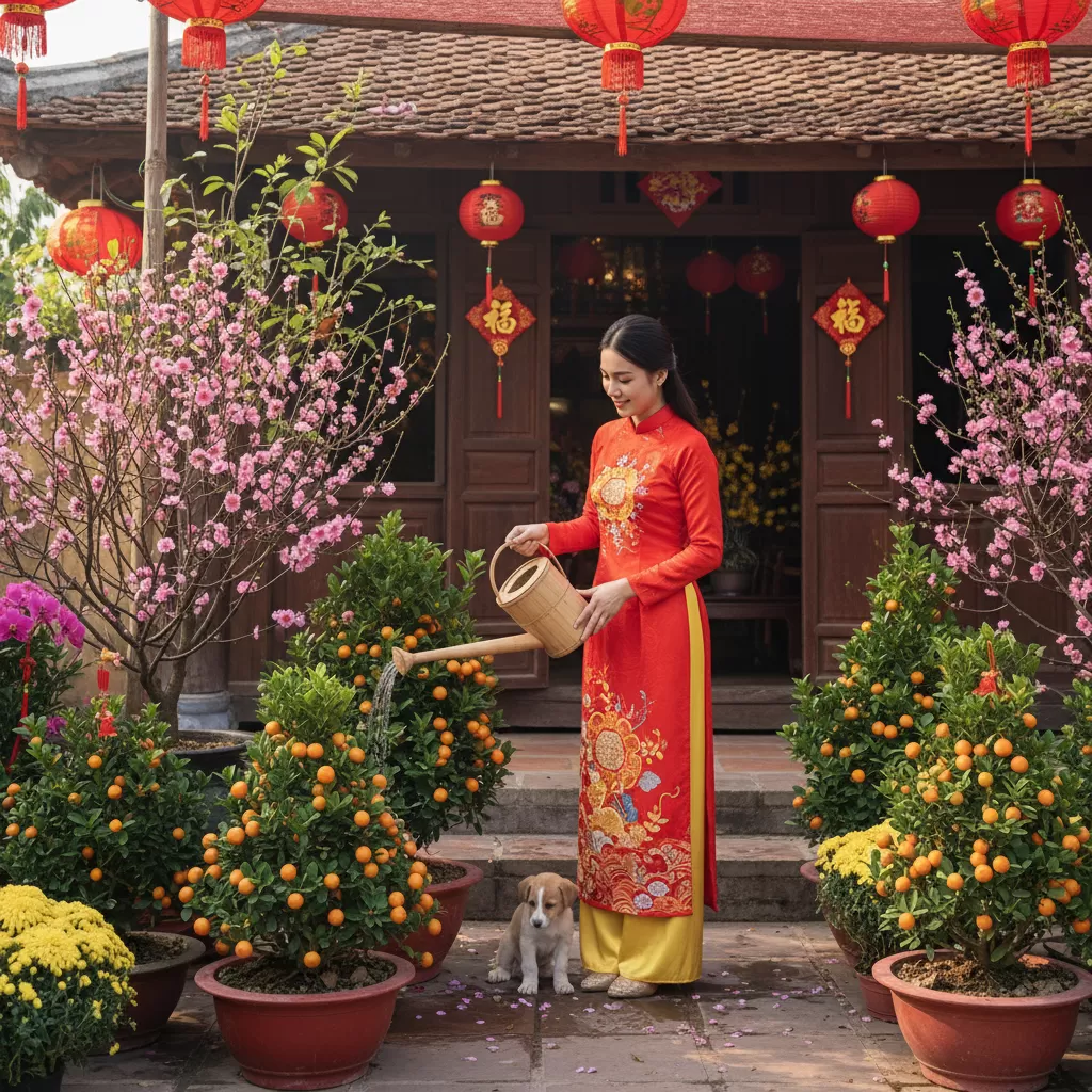 Chăm sóc đúng kỹ thuật giúp cây cảnh bền màu và tươi lâu suốt mùa lễ hội