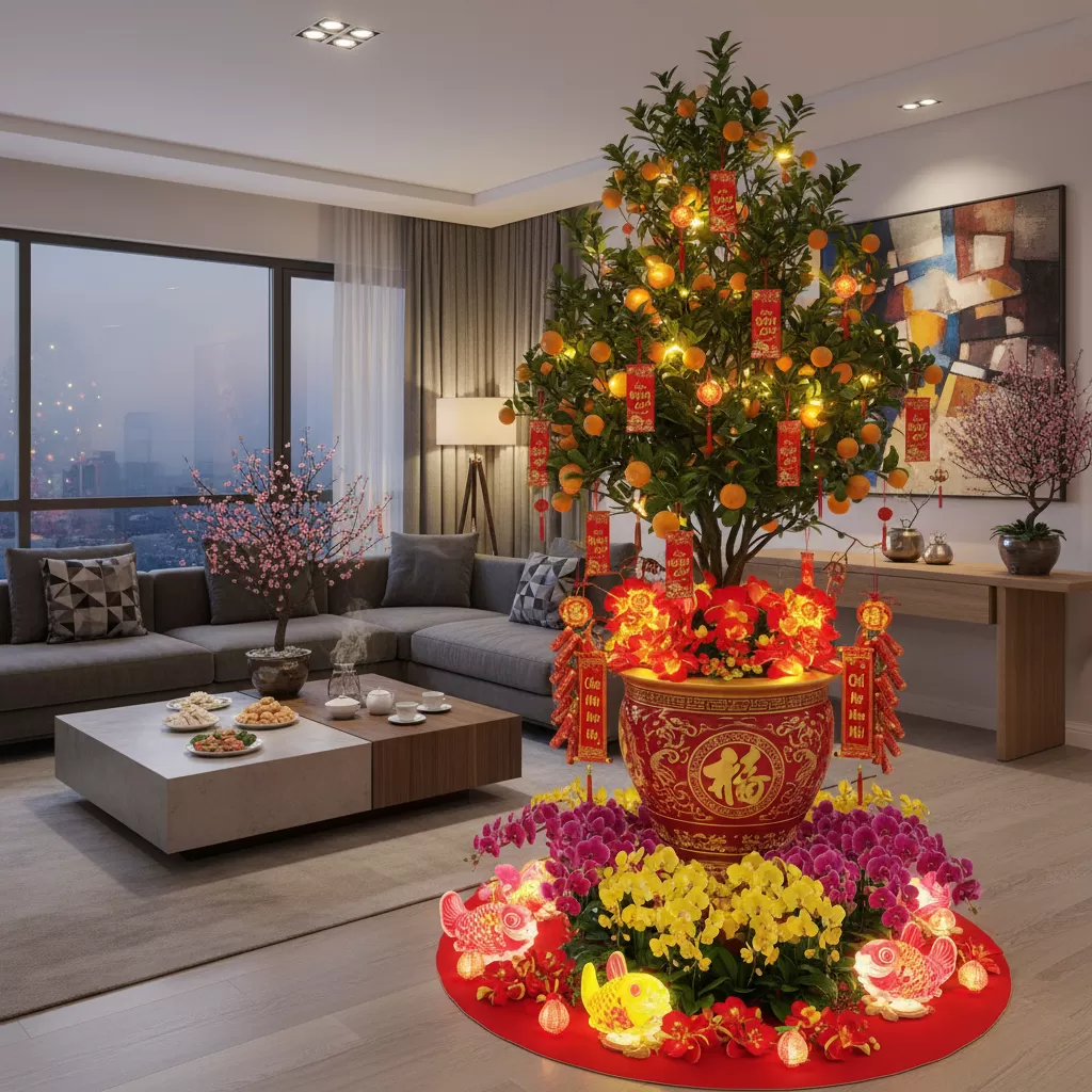 Cây cảnh là món quà Tết ý nghĩa mang lại không gian xanh mát và sang trọng