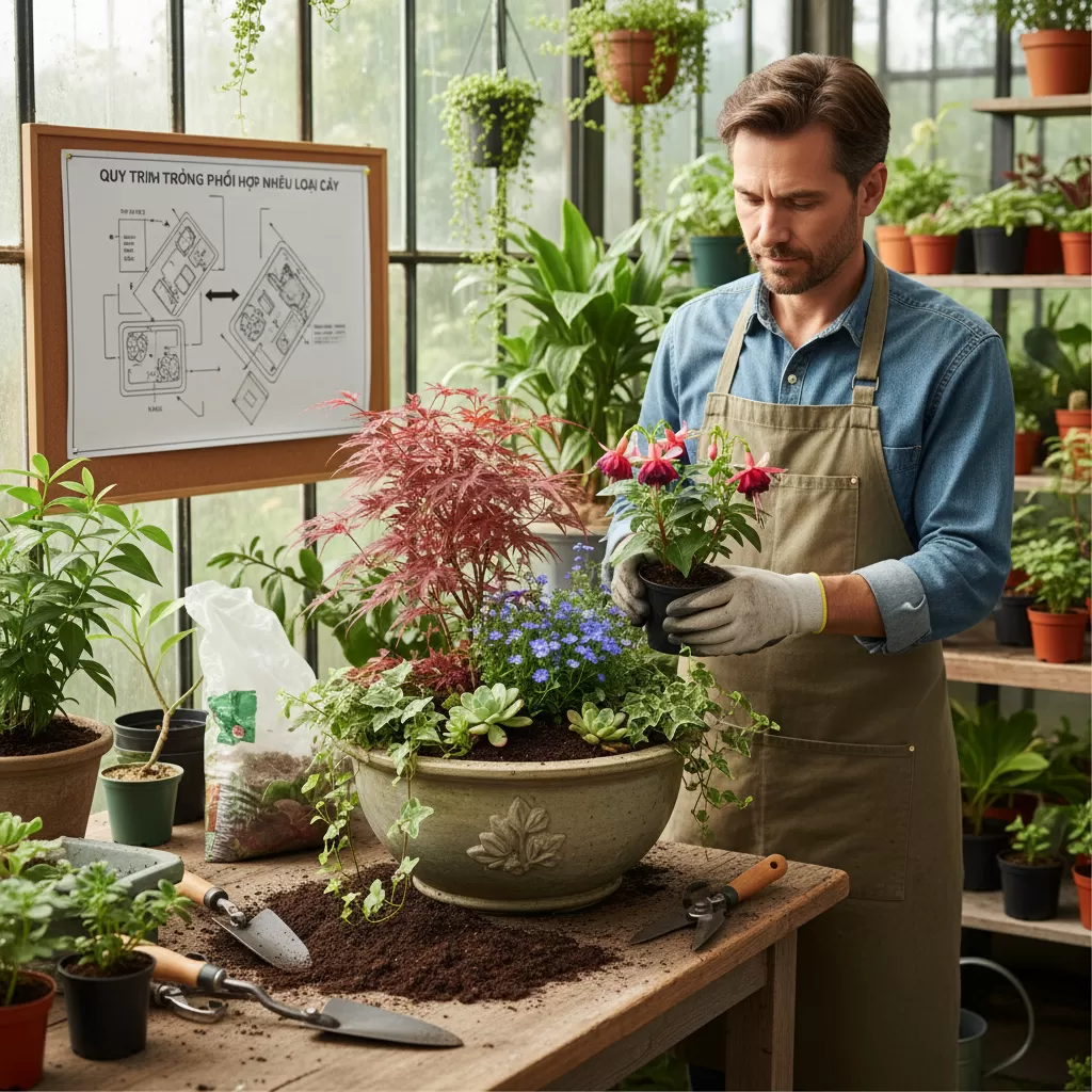 gemini_image_1772187887 Sắp xếp vị trí các cây một cách khoa học trước khi cố định bằng giá thể