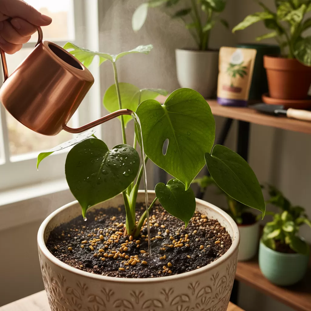 Tưới nước ngay sau khi bón phân giúp dinh dưỡng thẩm thấu đều và làm mát bộ rễ