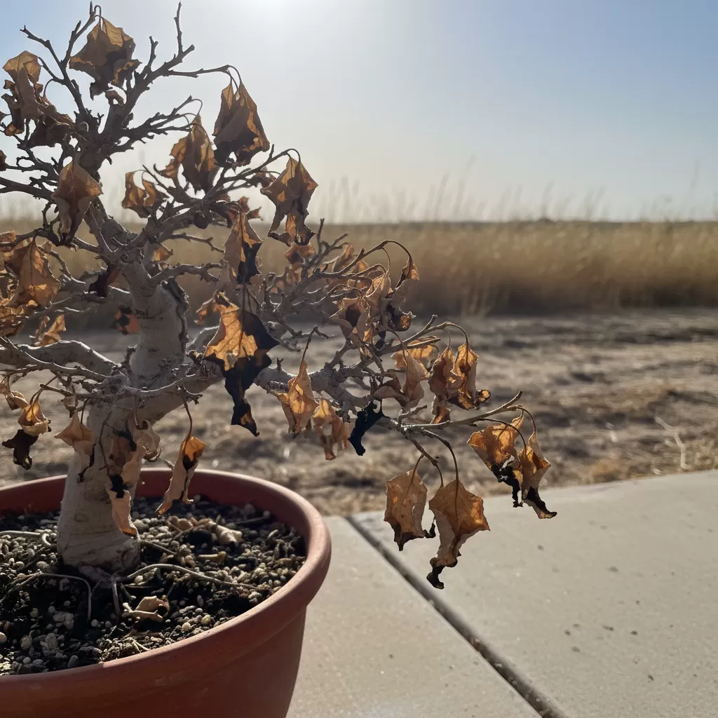 Hiện tượng cây bị cháy lá do nắng gắt gây ảnh hưởng đến thẩm mỹ và sức khỏe của cây